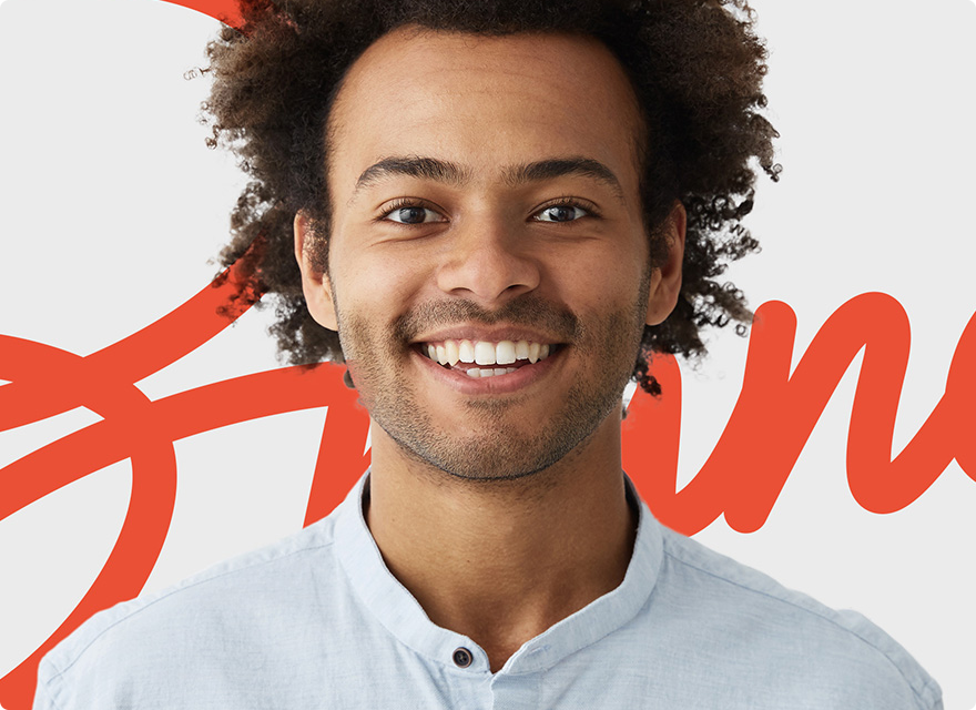 Man in front of wall